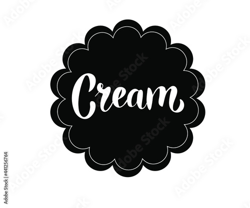 cream shop logo badges and labels, gelateria signs. Retro logotypes for cafeteria or bar. Isolated vector illustration.