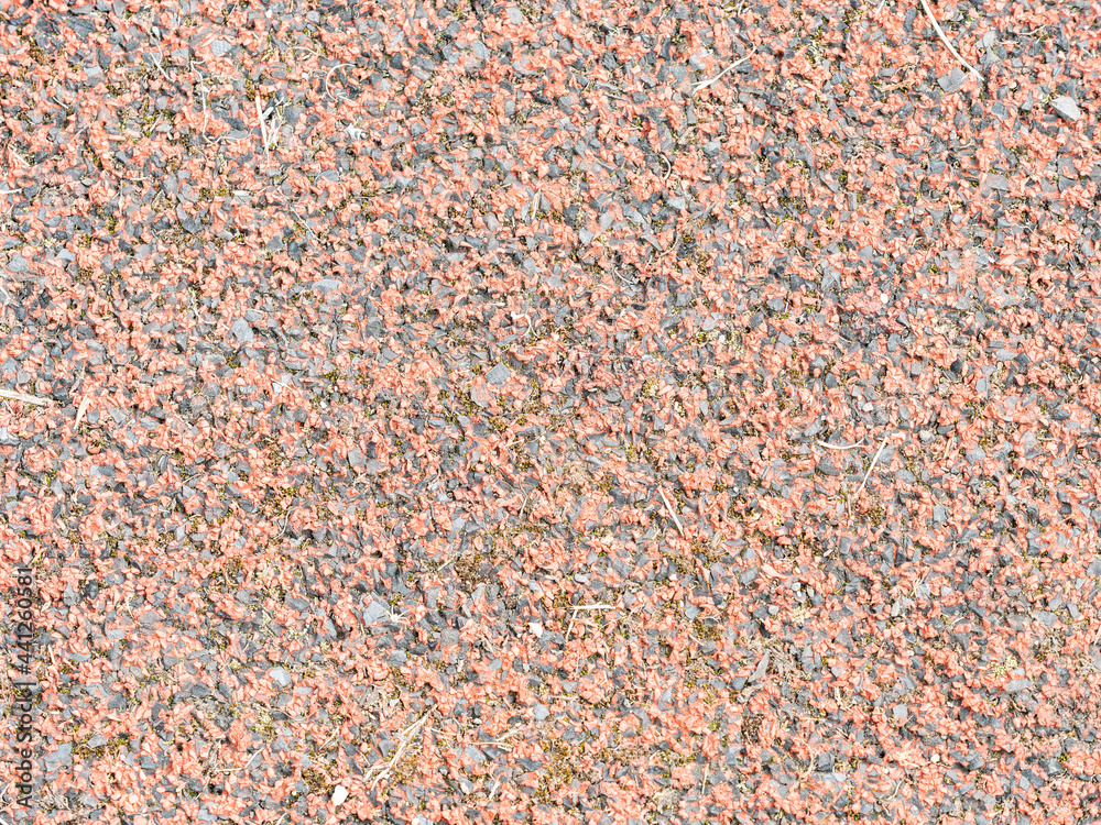 Closeup of the red stadium running track