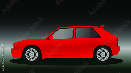 red sports car  iconic rally car for mockup