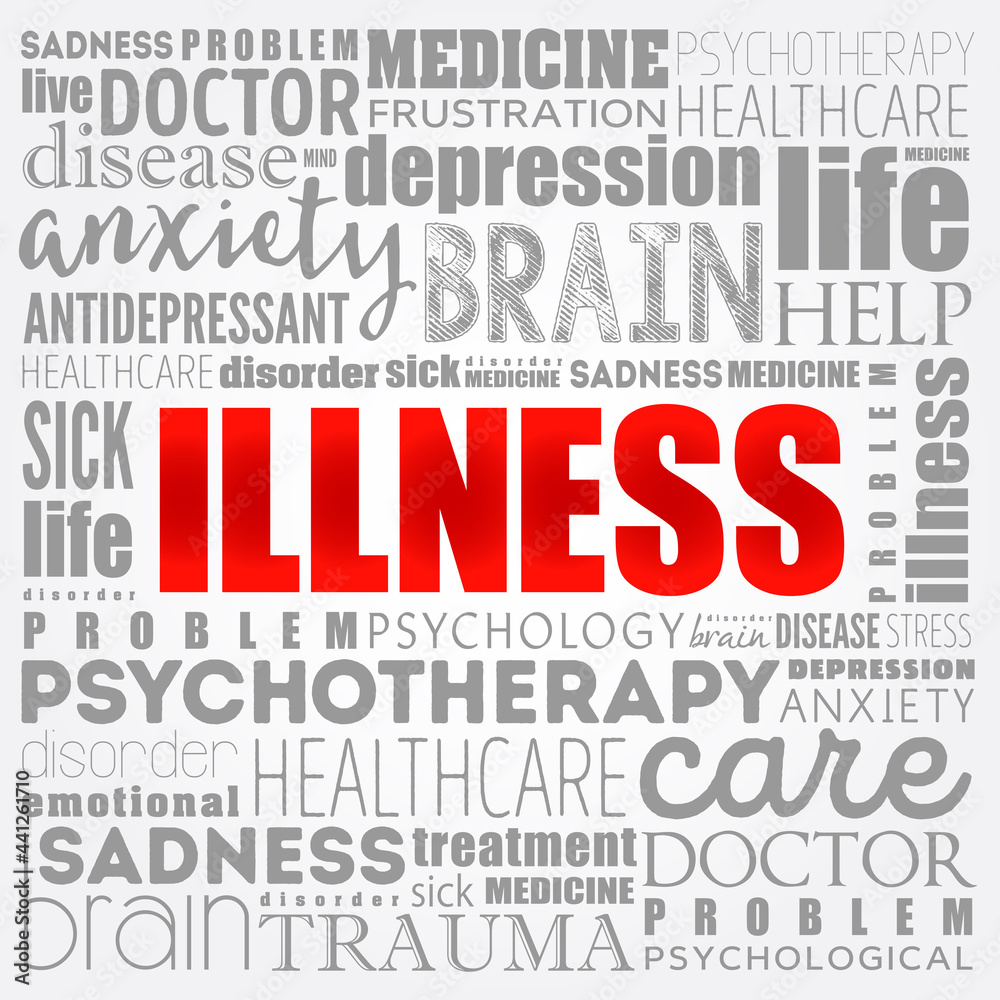 ILLNESS word cloud collage, health concept background ILLNESS word cloud collage, health concept background