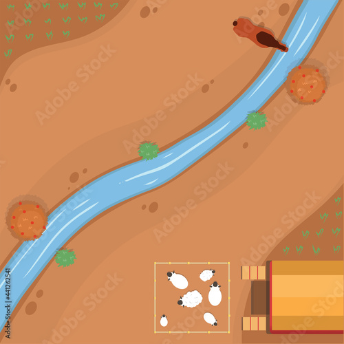 Countryside- Background- top view