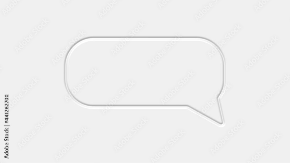 Chat, speech bubble icon animation on white background. 4K