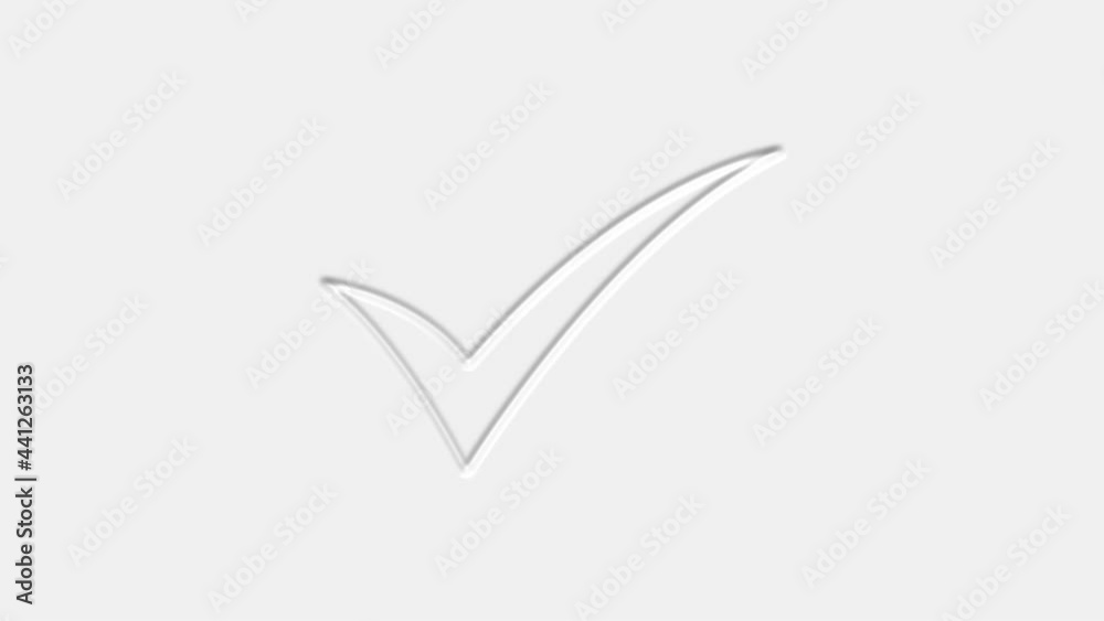 Check mark neomorphism icon animation on a white background. Success, correct or right choice icon animation in 4k video. Check mark neomorphism icon animation on a white background. Success, correct or right choice icon animation in 4k video.
