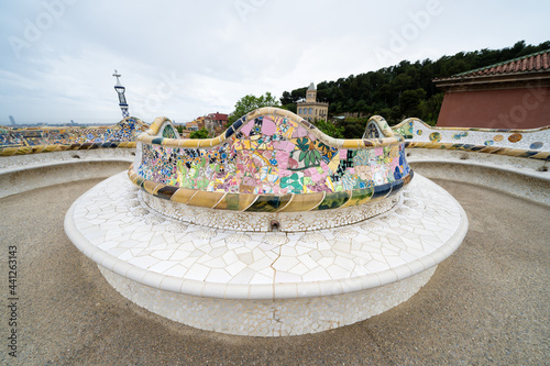 Mozaics in Park Guell Barcelona