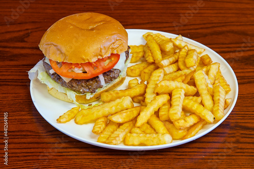 Cheeseburger and French fries