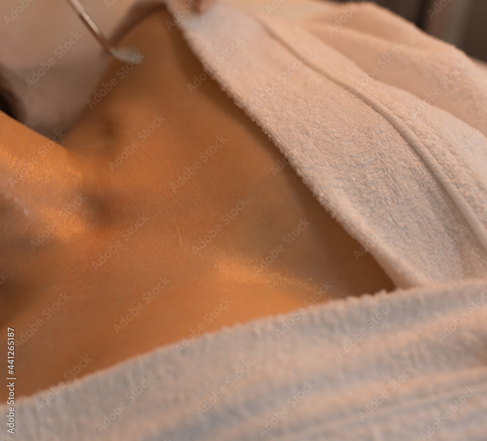 Fototapeta premium Close up photo of skin care treatment, healthy style, beautiful and care concept
