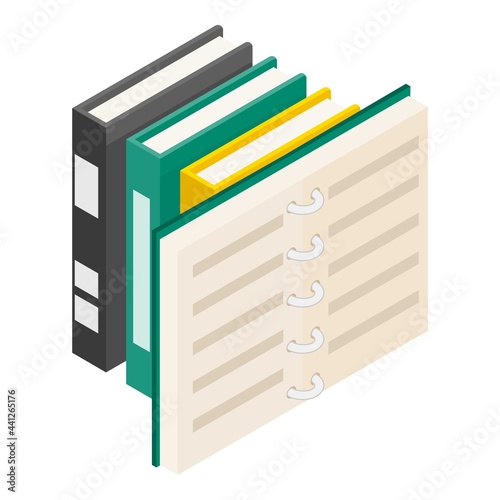 Document storage icon. Isometric illustration of document storage vector icon for web