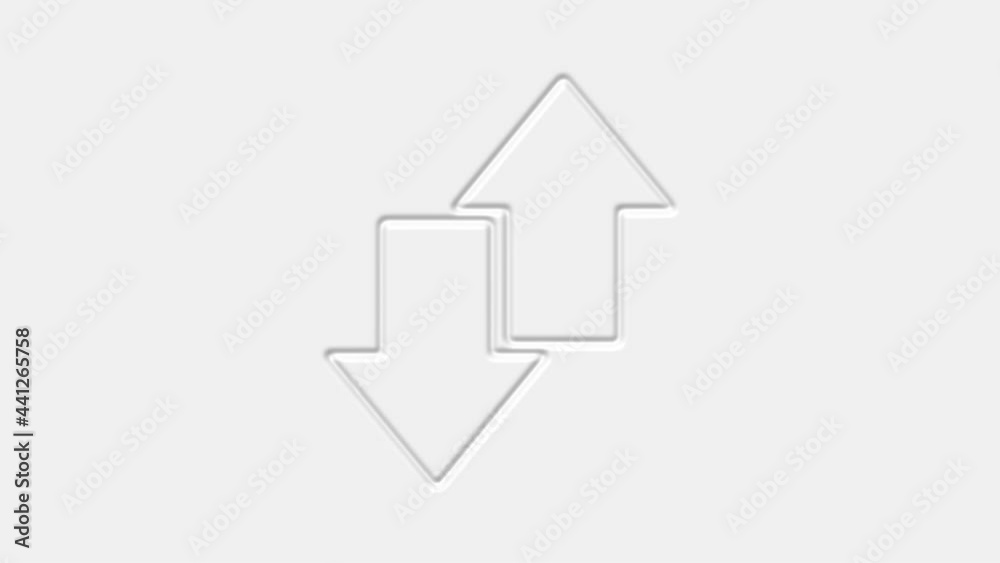 Exchange arrow transfer icon on white background. 4k Exchange arrow transfer icon on white background. 4k