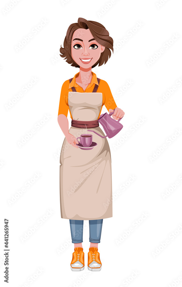 Female barista preparing coffee Female barista preparing coffee
