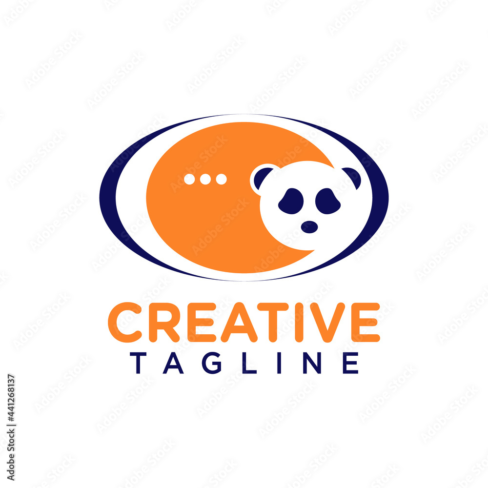 Phone logo with panda concept design vector 