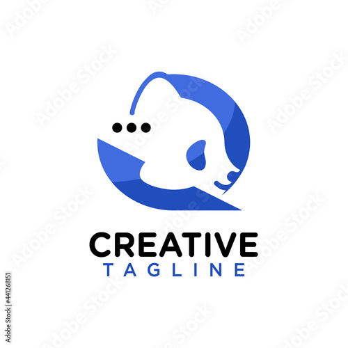 Phone logo with panda concept design vector 