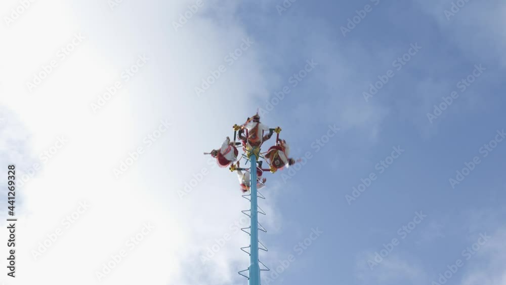 show of indigenous acrobats flying in mexico