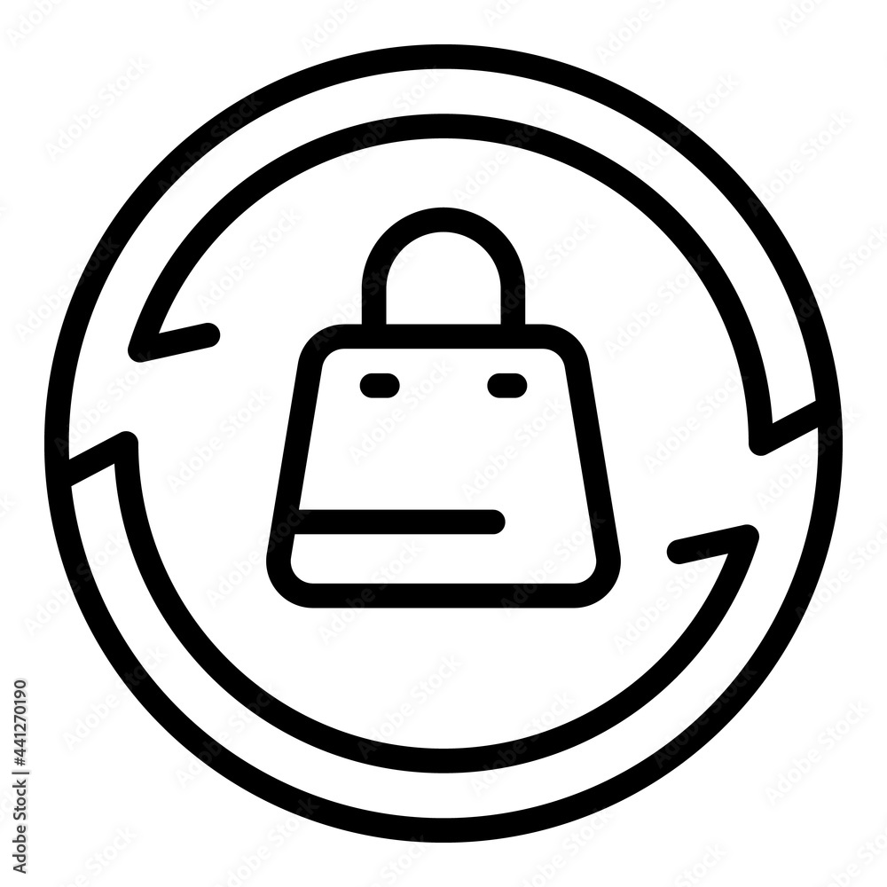 Narrow market shop bag icon. Outline Narrow market shop bag vector icon for web design isolated on white background Narrow market shop bag icon. Outline Narrow market shop bag vector icon for web design isolated on white background
