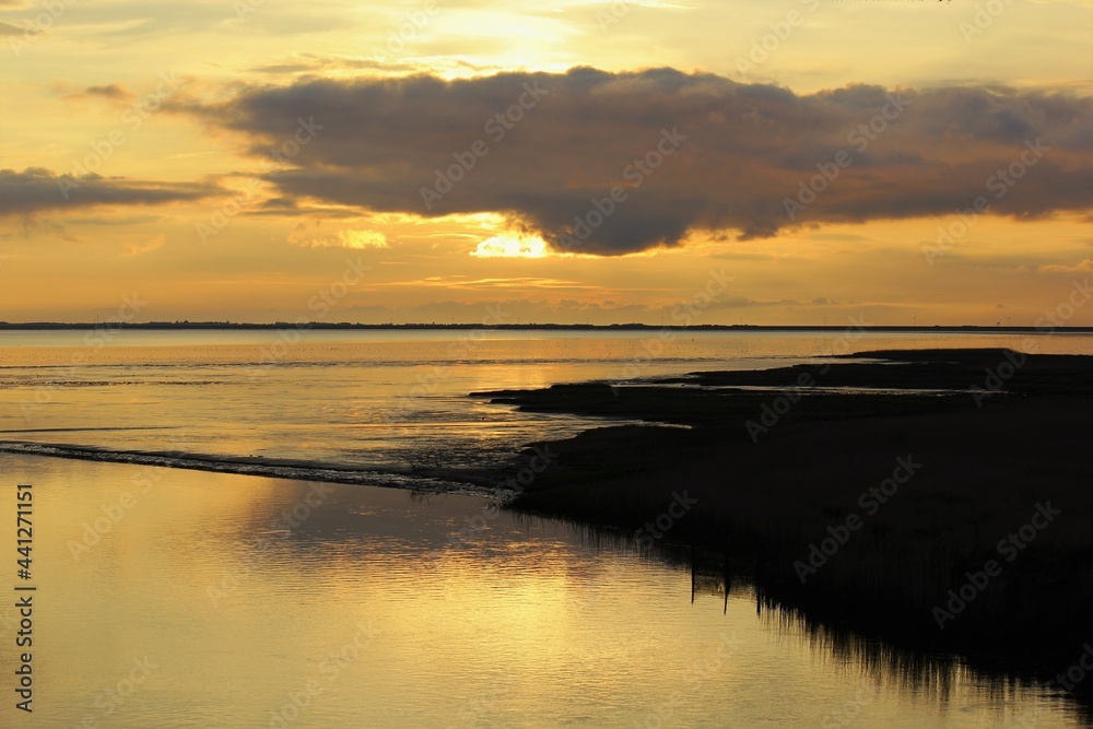 Sunset over The Wadden Sea, Ballum, Southern Jutland, Denmark