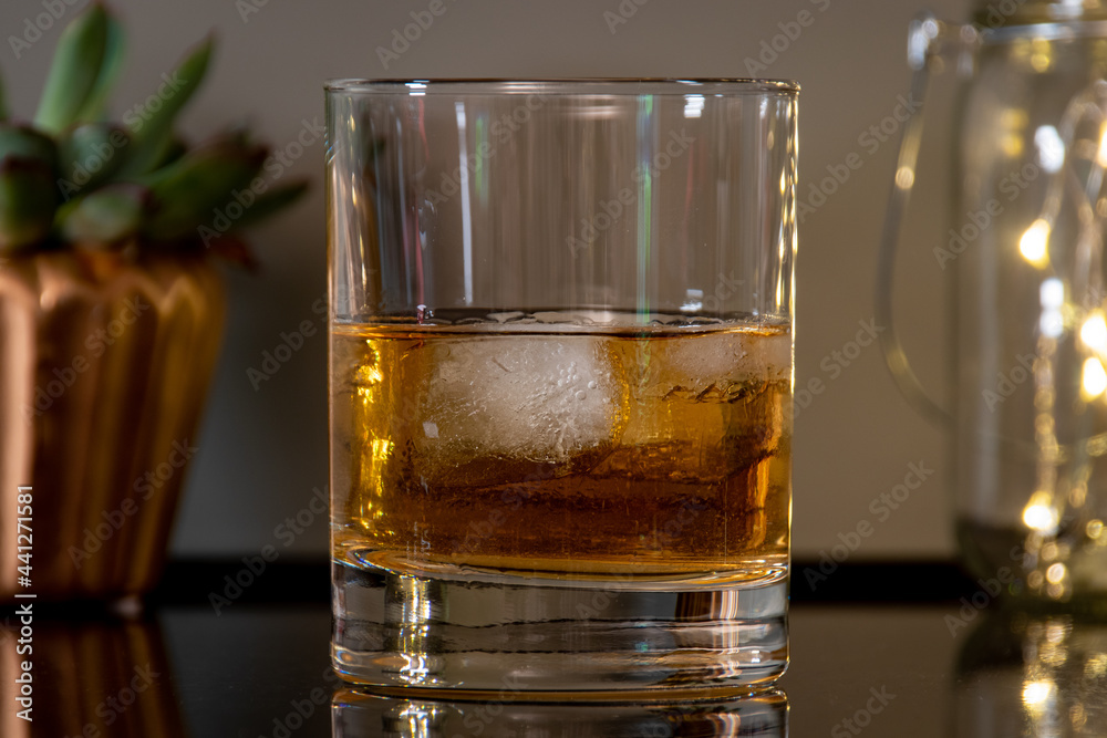 glass of whiskey with ice glass of whiskey with ice