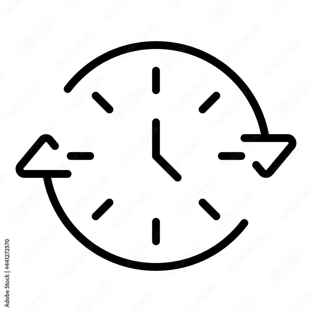 Late work timing icon. Outline Late work timing vector icon for web design isolated on white background Late work timing icon. Outline Late work timing vector icon for web design isolated on white background