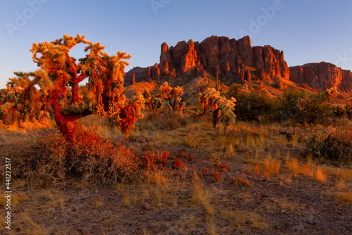 Sunset in Lost Dutchman State Park photo