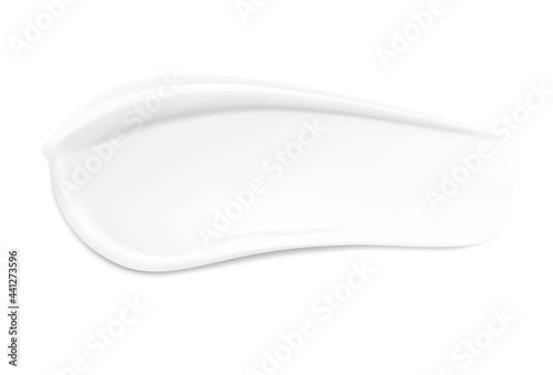 Hight realistic smear of cream. Vector illustration on white background. Ready for your design. EPS10.	