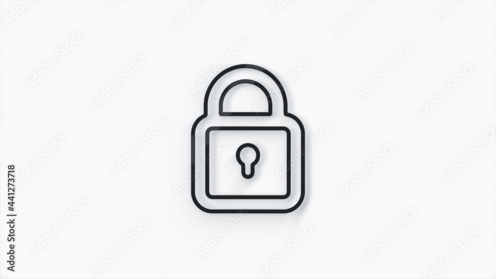 Lock 3d icon isolated on white background. Padlock sign. Security, safety, protection, privacy concept. 4k Lock 3d icon isolated on white background. Padlock sign. Security, safety, protection, privacy concept. 4k