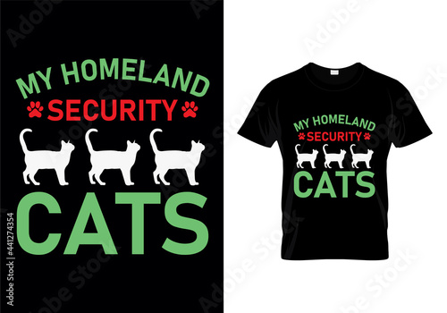 My homeland security cats t-shirt design vector.  Typography cat t-shirt design. cat t-shirt design for cat ​lover.