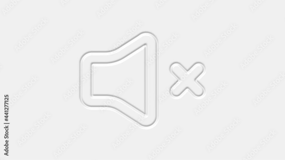 Speaker mute icon isolated on white background. No sound icon. Volume Off symbol. 4K Speaker mute icon isolated on white background. No sound icon. Volume Off symbol. 4K