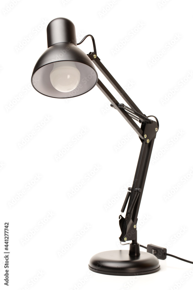 Black reading table lamp isolated over the white background Black reading table lamp isolated over the white background