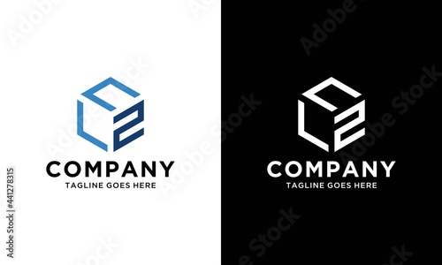 letter CL2 hexagon logo vector icon template