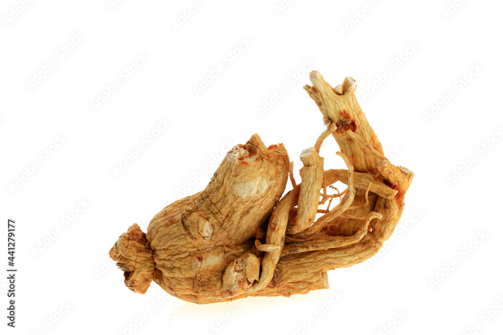 Ginseng on a white background