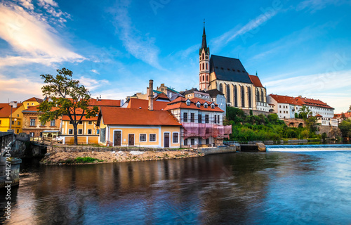 Amazing view of river in front of exciting Cesky Krumlov cityscape © Ievgen Skrypko