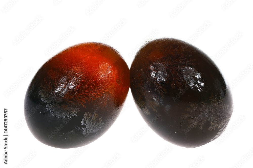 Fototapeta premium Eggs, duck egg, preserved egg on a white background