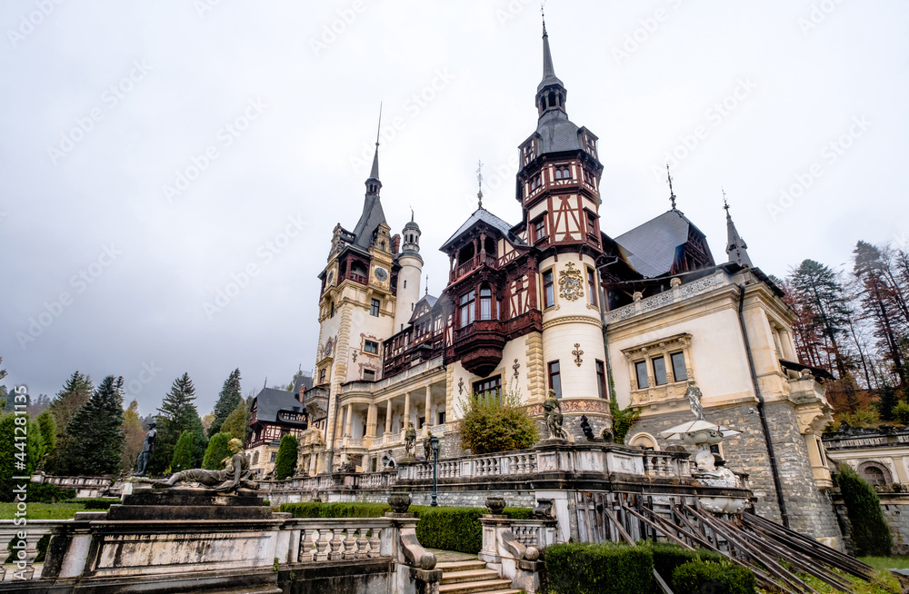 Famous Peles Castle in Romania