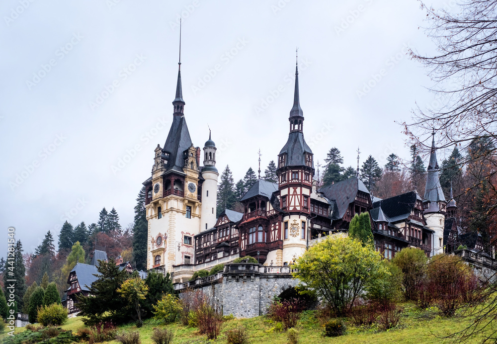 Famous Peles Castle in Romania