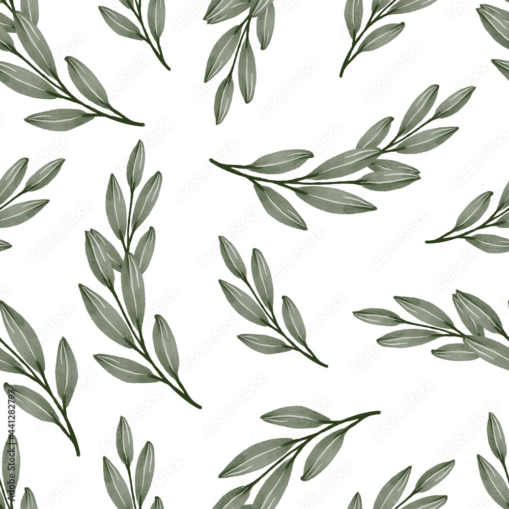 seamless pattern of green leaf for fabric design