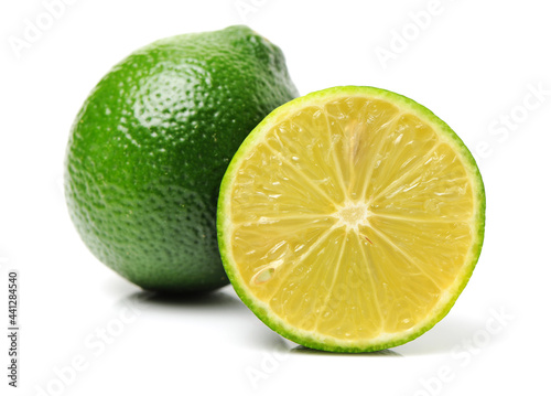Fresh lemon on white background