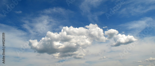 Blue sky background with tiny clouds. blue sky panorama.