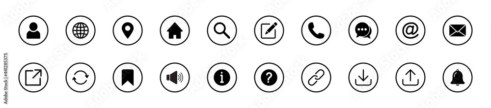 Contact us icon set. Website icon set, Web icon Set. Contact us icon set. Website icon set, Web icon Set.