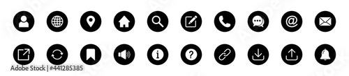 Contact us icon set. Website icon set, Web icon Set. 