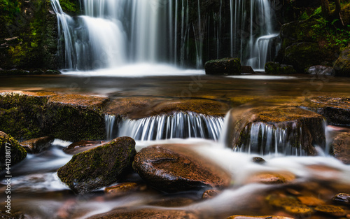 Fototapeta Naklejka Na Ścianę i Meble -  Little waterfall on the way to Blaen y Glyn Isaf Waterfall, Brecon Beacons, Wales, England