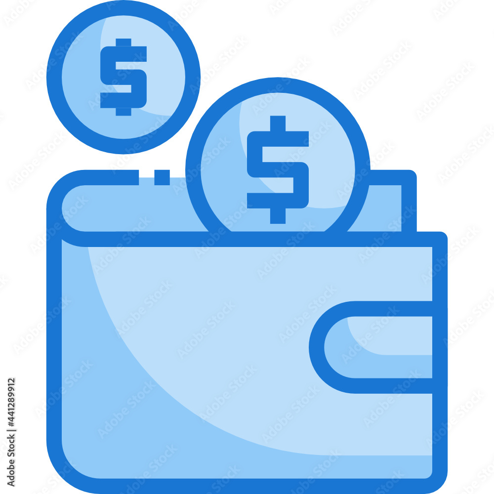 wallet blue line icon wallet blue line icon