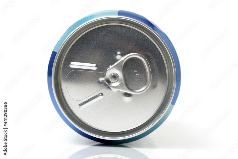 silver tin can isolated on a white background silver tin can isolated on a white background