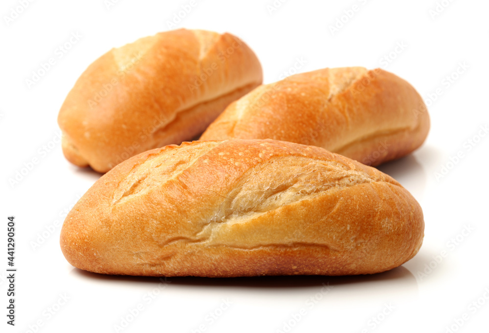 crusty mini baguettes on white surface