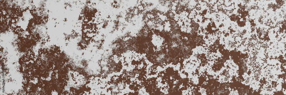 Abstract white and brown weathered wall background.