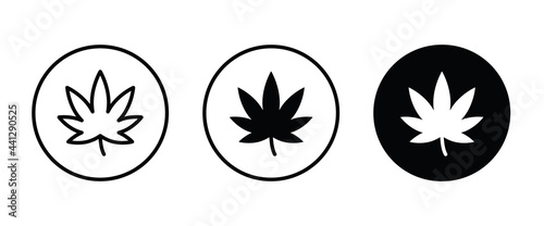 Cannabis leaf icon. Marijuana legalize symbol. Medicine cannabis sign, herbal nature organic plant. Hash, ganja cbd rasta indica sativa logo. Flat design isolated on white background.