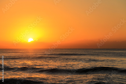 The sun warms the Caribbean Sea  sunrise in the tropic