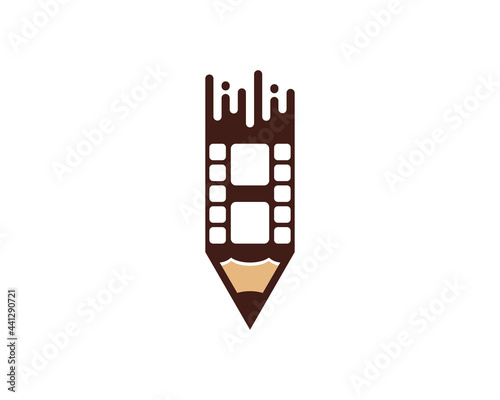 Combination pencil with reel film logo