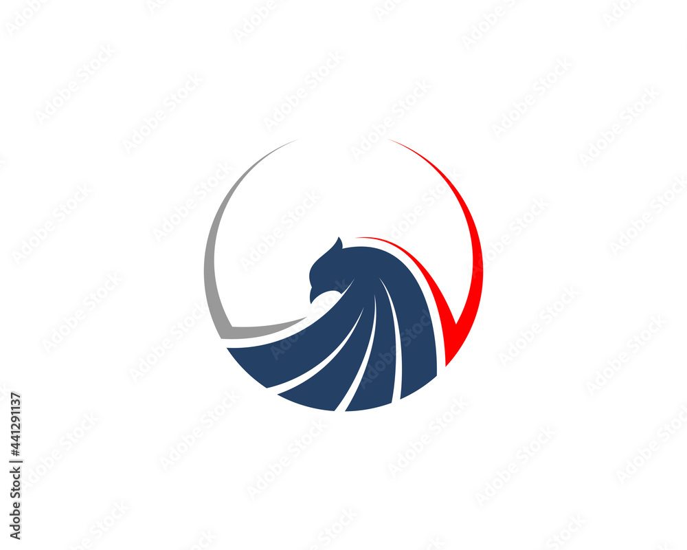 Abstract flying eagle with circle logo Abstract flying eagle with circle logo