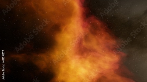 Space background with nebula and stars, nebula in deep space 3d render 