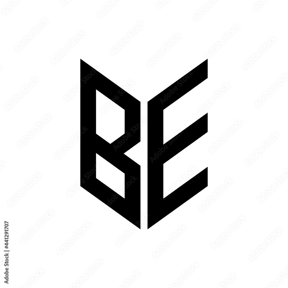 initial letters monogram logo black BE initial letters monogram logo black BE