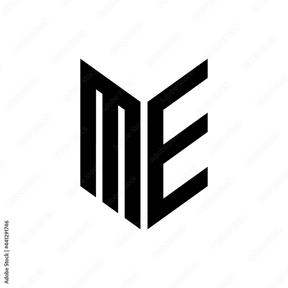 initial letters monogram logo black ME