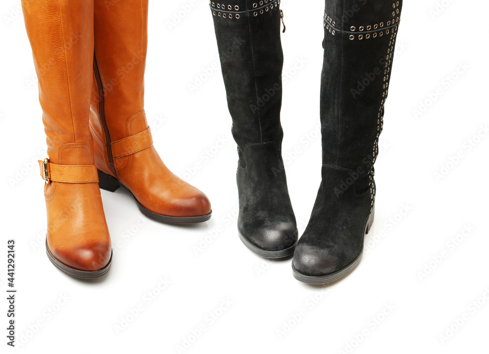 boots on a white background 